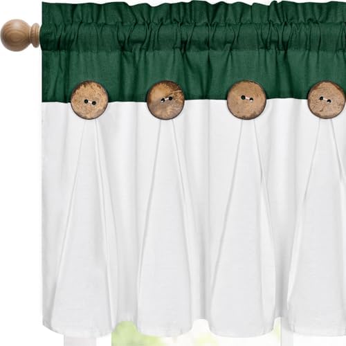 FRAMICS Farmhouse Valance Curtains, Boho Cotton Linen Kitchen Valance, Country - Image 6