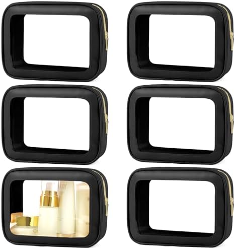 YOPCDJ 6PCS Clear Toiletry Bag, TSA Approved Travel Pouch by YOPCDJ