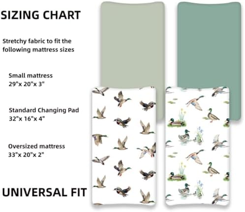 4 Pack Mallard Duck Baby Changing Pad Covers Neutral Unisex Breathable Fitted - Image 7