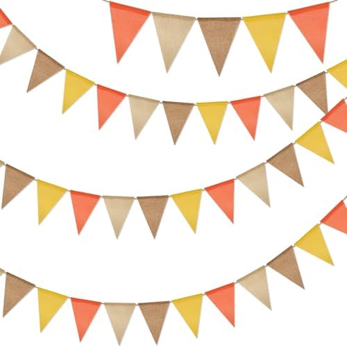 G2PLUS Fall Banner, Pennant Banner Orange Triangle Flag Bunting 36PCS by G2PLUS