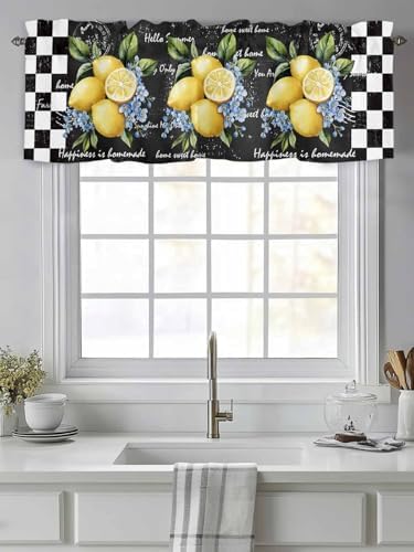 Vandarllin Summer Tropical Lemon Kitchen Curtains Valances - Image 2