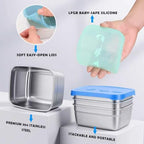 Tanjiae 3-Pack Stainless Steel Snack Containers - Image 3