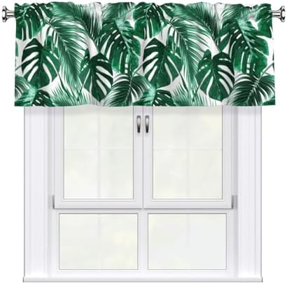 Tropical Palm Leaf Botanical Kitchen Window Valance 54x18 Inch by XBFCDN