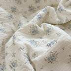 BuLuTu Blue Floral Muslin Toddler Pillowcase, Freesia Pattern - Image 4