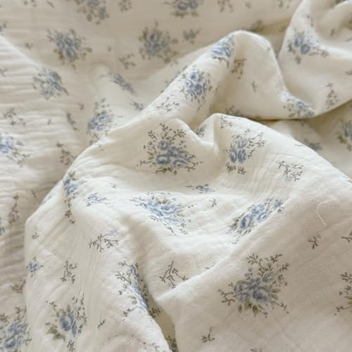 BuLuTu Muslin Cotton Floral Pillowcase Standard 20"x26", Freesia Pattern - Image 4