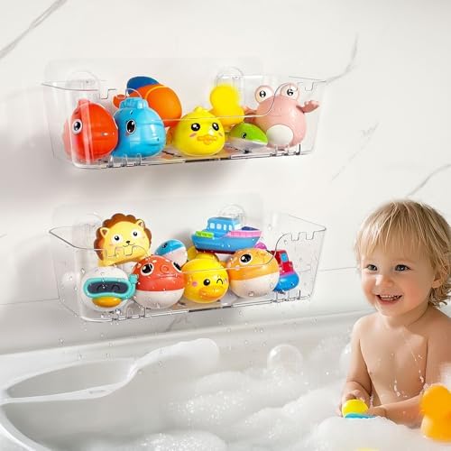 Bath Toy Storage Organizer 2 Pack, Bath Toy Holder by Ginnerella