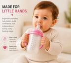 Silicone Baby Bottle with Handles, Anti-Colic Soft Nipple, BPA Free Infant - Image 2