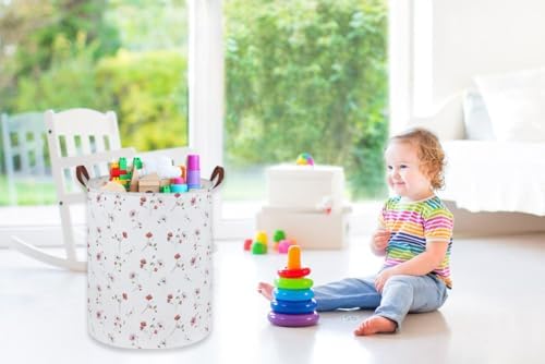 Kids Laundry Hamper, Flower Laundry Basket Collapsible Girls Storage Baskets - Image 6