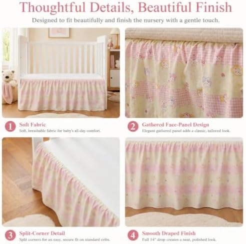 Crib Skirt Dust Ruffle, Microfiber Crib Bed Skirt - Image 5