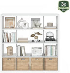 Furinno Cubicle Book Shelf, 16-Cube Bookshelf, Triple Thick Frame Cube Storage - Image 6