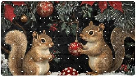 Shower Mat Non Slip, Christmas Squirrels Mushroom Anti Slip Bath Mat by Anna+Cowper