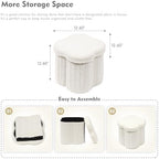 B FSOBEIIALEO Storage Ottoman Cube, Flowers Shaped Ottomans - Image 3