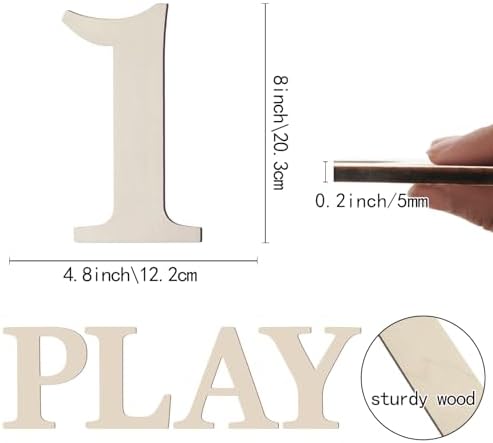 Wooden Numbers 8 Inch Large Paintable Wood Number 1 - Image 2
