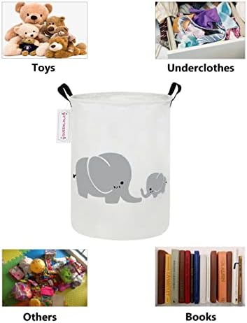 QUEENLALA Foldable Waterproof Round Fabric Laundry Basket Home - Image 3