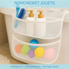 Saddle Bath Toy Organizer, 2 Compartments Mesh Bathtub Toy Storage - Image 6