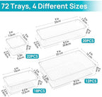 Vtopmart 72 PCS Clear Plastic Drawer Organizers Set, 4-Size Versatile Bathroom - Image 6