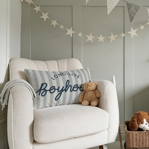 Long Live Boyhood Boys Room Throw Pillow Cover 12x20, Playroom Kids Throw - Image 3