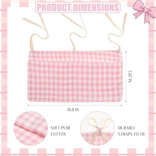 Gingham Crib Hanging Organizer Gingham Diaper Bag Organizer Playpen Organizers - Image 2