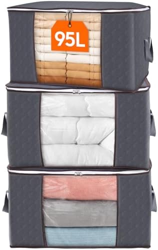 Lifewit 3 Pack 90L Clothes Storage Bins by Lifewit