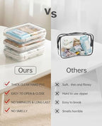 3 Pack Medium White Clear Hard Shell Zipper Case, Water-Resistant Travel - Image 7