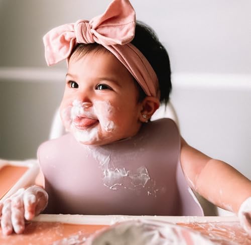 Moonkie Silicone Baby Bibs Set of 2, BPA Free Waterproof Baby Bibs - Image 7