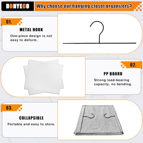 Hanging Closet Organizer 6-Shelf, Oxford Linen Wardrobe Storage - Image 6