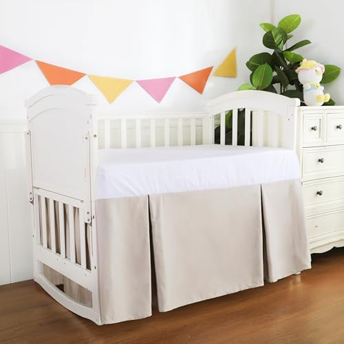 Crib Skirt Dust Ruffle, 100% Egyptian Cotton 400 Thread Count Soft Breathable - Image 7