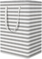 StorageRight Laundry Basket Hamper, 75L Clothes Storage, Striped Grey by StorageRight