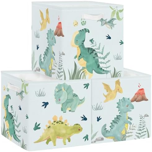 Clastyle 11.8" Dinosaur Storage Basket Set of 3 by Clastyle