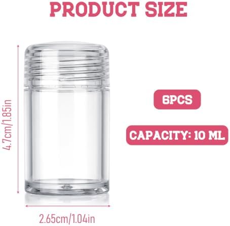 6 Pcs Plastic Loose Powder Bottle Clear Mini Loose Powder Jars - Image 2
