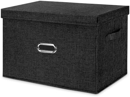 Large Linen Fabric Foldable Storage Bins by Unknown