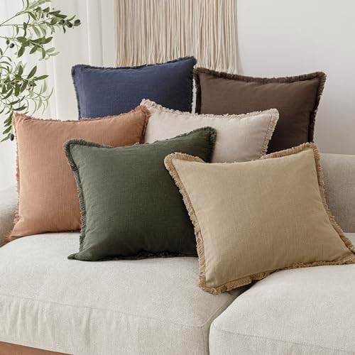 Foindtower Decorative Linen Fringe Lumbar Throw Pillow Covers Boho Farmhouse - Image 7