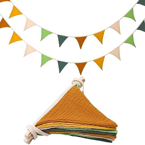 Oudain 2 Pcs Pennant Banner Flags Nursery Garland Triangle, Retro Forest by Oudain
