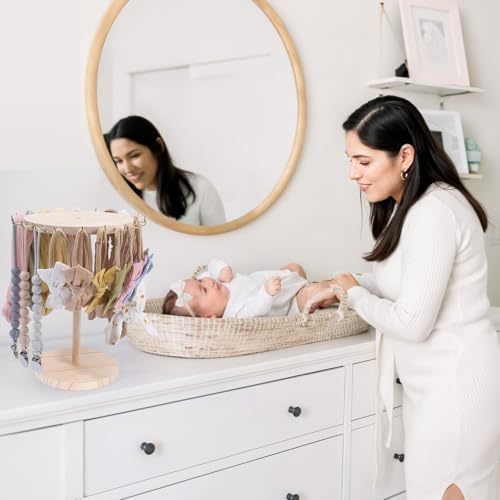 POVETIRE Bow Organizer for Girs Wood Baby Headband Holder - Image 2