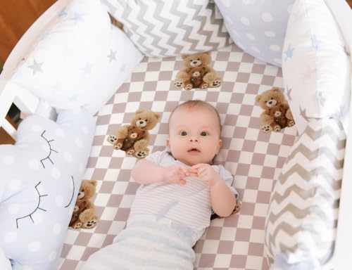 Fitted Baby Neutral Bassinet Sheets Bear and Buffalo Check Plaid Breathable - Image 3