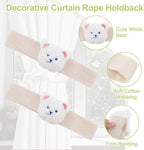 Cute Cartoon Animal Curtain Tiebacks 4Pcs Drape Rope Holdbacks - Image 4