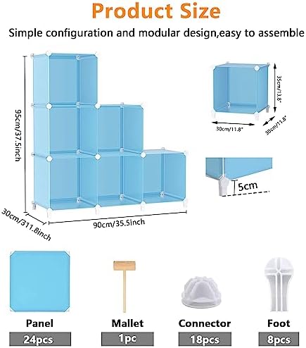 AWTATOS Cube Storage Organizer, Closet Organizers, 6 Cube Shelf - Image 3