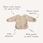 mushie Long Sleeve Baby Bib | Water Resistant Adjustable Fit - Image 2