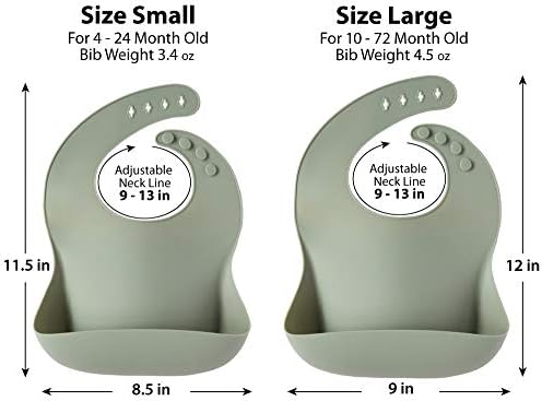 2-Pack Waterproof Silicone Baby Bib Lightweight Comfortable Easy-Wipe Clean - Image 2