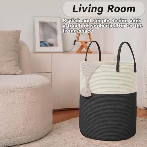 JMvicyroam 60L Cotton Rope Laundry Basket Hamper - Image 3