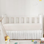 White Satin Crib Bed Skirt by Counfeisly