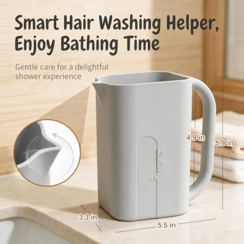SKYROKU 30 fl.oz Silicone Baby Bath Rinse Cup, Hair Washing Cup Toddlers - Image 5