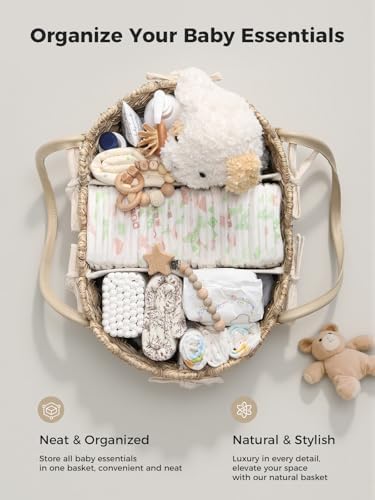 Large Diaper Caddy Organizer, Handwoven Natural Seagrass Basket - Image 4