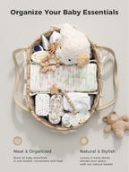 Large Diaper Caddy Organizer, Handwoven Natural Seagrass Basket - Image 4