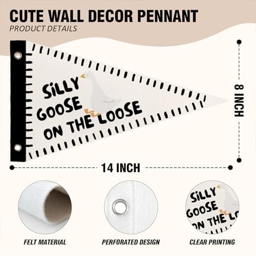 Black Silly Goose Pennant Banner Flags Bedroom Playroom Wall Decor - Image 6
