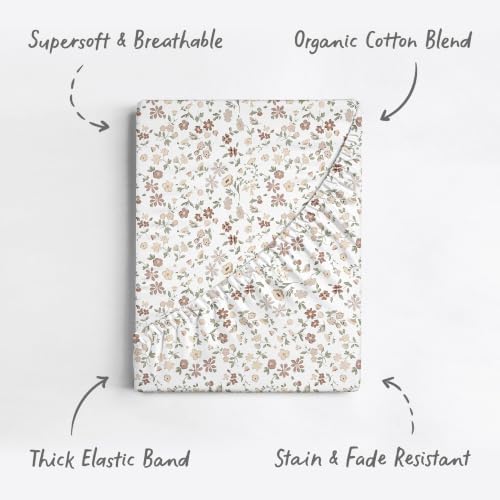 Sorrel + Fern Baby Crib Sheets Neutral, Fitted 2-Pack - Image 2