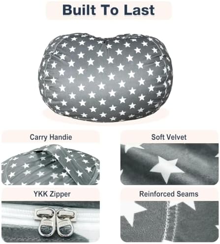 Lukeight Stuffed Animal Storage Bean Bag Chair Cover - Image 6