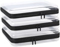 YOPCDJ 3 Pack Clear Hard Shell Zipper Case, Plastic Pouch by YOPCDJ