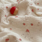 BuLuTu Muslin Small Pillowcase for Toddlers, Flower Rabbit Print - Image 3