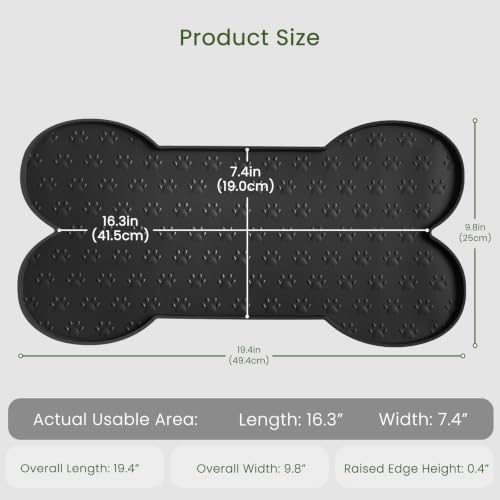PWTAA Dog Food Mat Anti-Slip Silicone Dog Bowl Mat Thicker Pet Placemat - Image 2